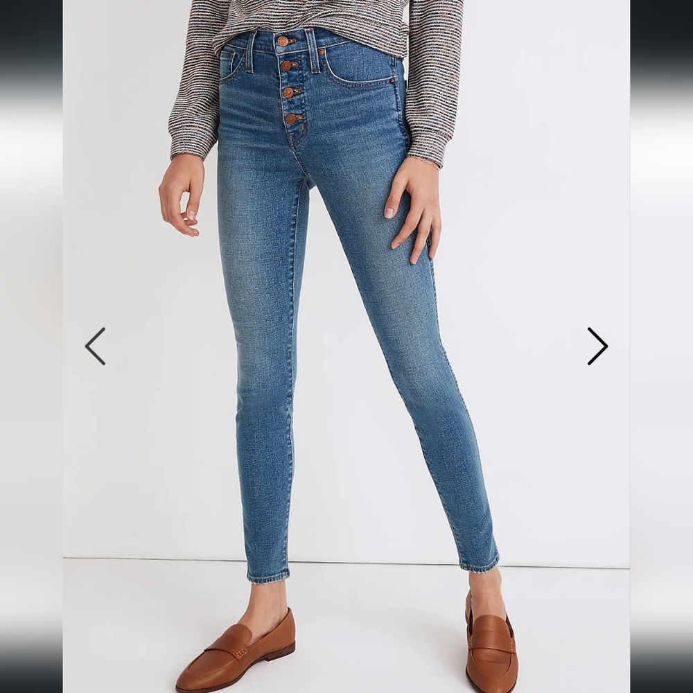 Petite 10" High-Rise Skinny Jeans in Dewitt Wash: Button-Front TENCEL™ Denim Edi